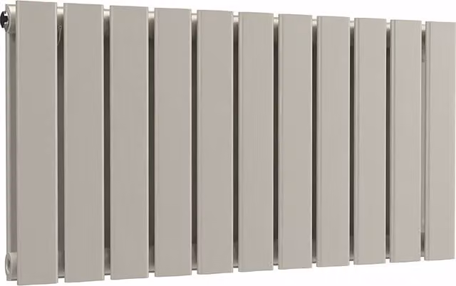 Lux Heat Flat Horizontal Double Steel Radiator in Grey, W: 77.0 cm, H: 40.0 cm