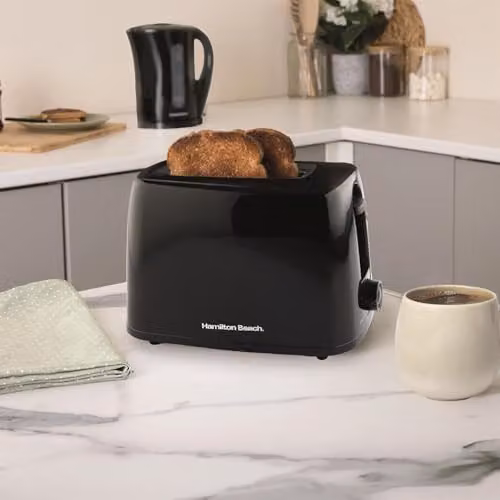 Hamilton Beach 2 Slice Plastic Toaster, Black, 650W with Integrated Cable Storage – 6
