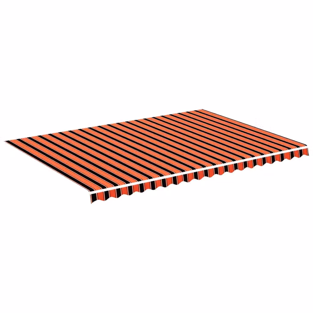 Berkfield Home Replacement Awning Fabric in Orange and Brown, Polyester, W: 5 m, D: 3.5 m – 2