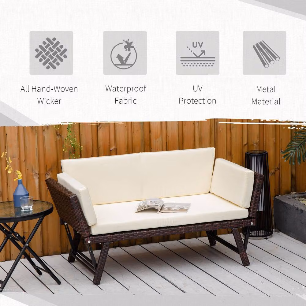 STILVORA Modern Day Bed with Cushions and Black Steel Frame – 4