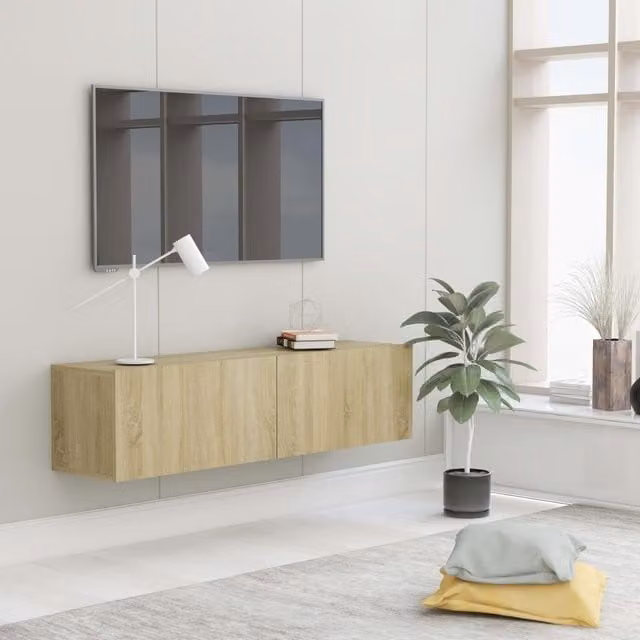 Berkfield Home Modern TV Cabinet in Sonoma Oak, W/D/H: 120 x 30 x 30 cm – 1