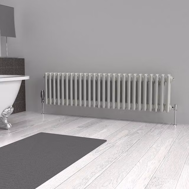 Lux Heat Horizontal Column Radiator in Dove Grey, W/H: 30.0 x 119.0 cm