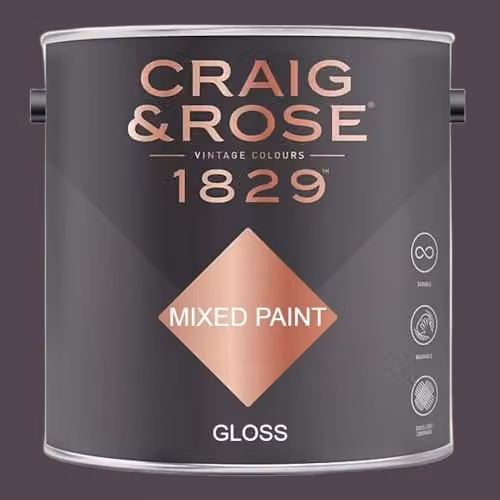 Craig & Rose 1829 Gloss Paint Stop in Damson Purple, 2.5 l
