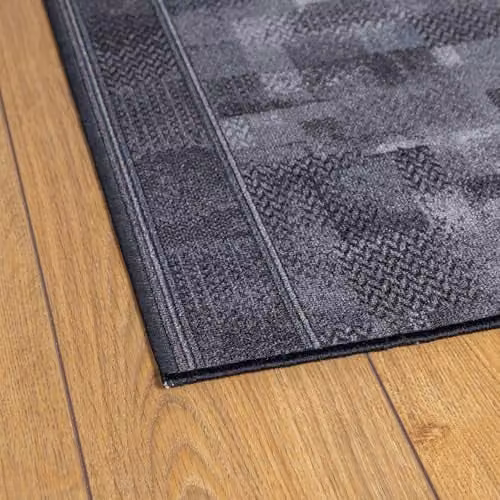 runrug Machine Woven Loop Pile Hallway Runner Rug in Grey, W: 80 cm, L: 240 cm – 3