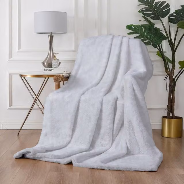 Rapport Home Shadow Faux Fur Blanket Throw in Silver/Grey, W: 150 cm, D: 200 cm