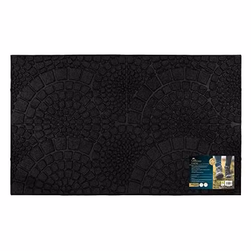 JVL Mosaic Black Rubber Scraper Doormat W: 45 cm, D: 75 cm – 1