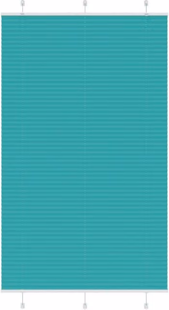Berkfield Home Single Pleat Petrol Green Polyester Semi-Transparent Blind, W: 115 cm, H: 200 cm