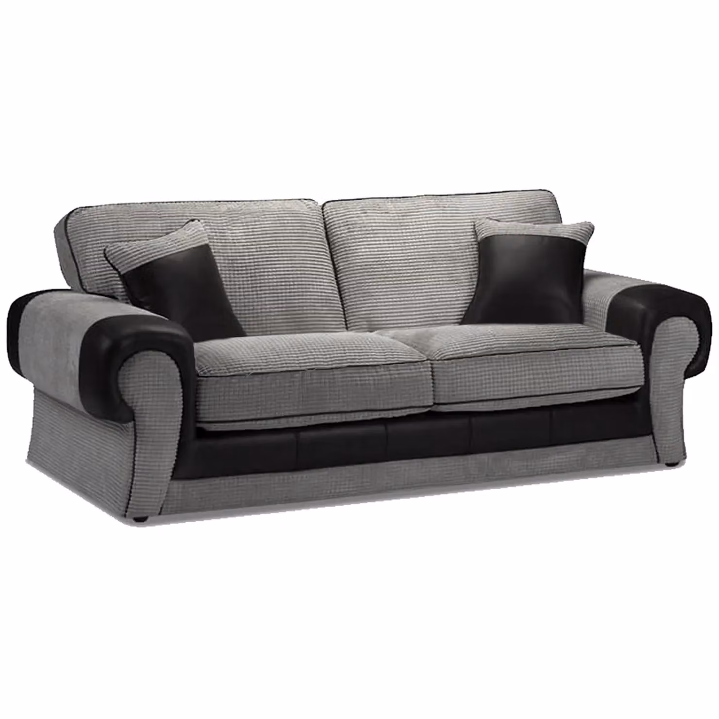 Furnishings For Less UK Portland Chesterfield Fabric Sofa Suite with 3 Seater and 2 Seater Sofas in Black – 2