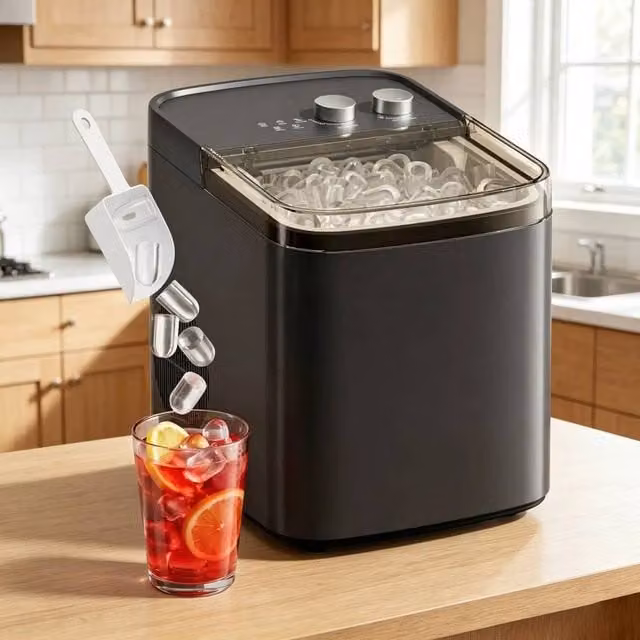 EONLION Portable Countertop Ice Maker Machine in Black