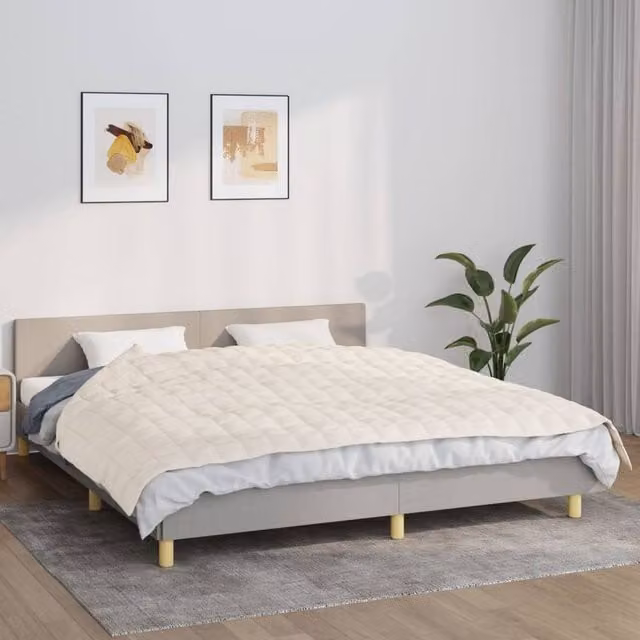 Berkfield Home Weighted Blanket in Beige, 155 x 220 cm, 7 kg – 1