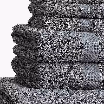 Linens Limited Grey Cotton Terry Guest Towel, W: 40 cm, H: 60 cm – 2