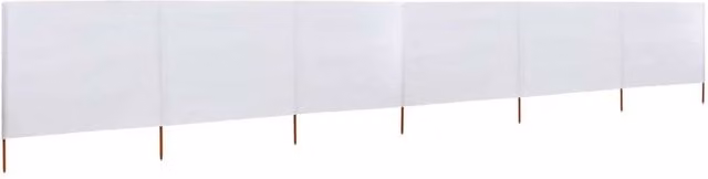 Berkfield Home 6-Panel Fabric Wind Screen, Sand White, W: 800 cm, H: 160 cm