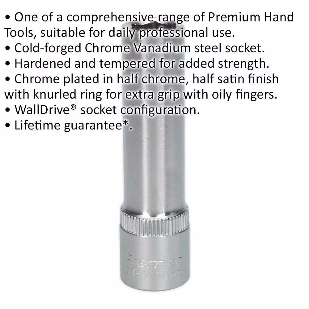 Loops 10mm Forged Steel Deep Drive Socket, 3/8 inch Square Drive, Chrome Vanadium, Silver – 2