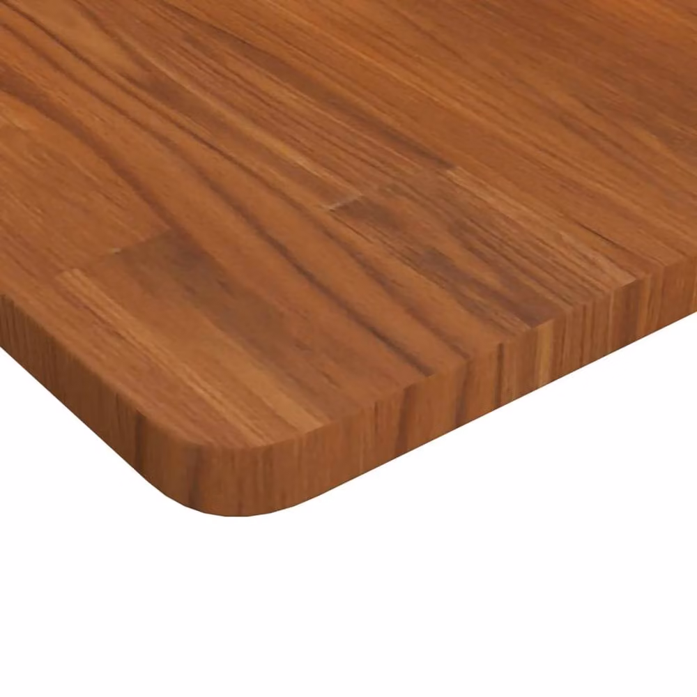 Berkfield Home Square Table Top in Dark Brown Treated Solid Oak Wood, W: 60 cm, D: 60 cm, H: 2.5 cm – 3