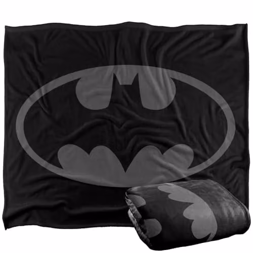Warner Bros. Batman Classic Shield Logo Super Soft Fleece Throw Blanket, Multicolour, W/D/H: 152 x 127 cm