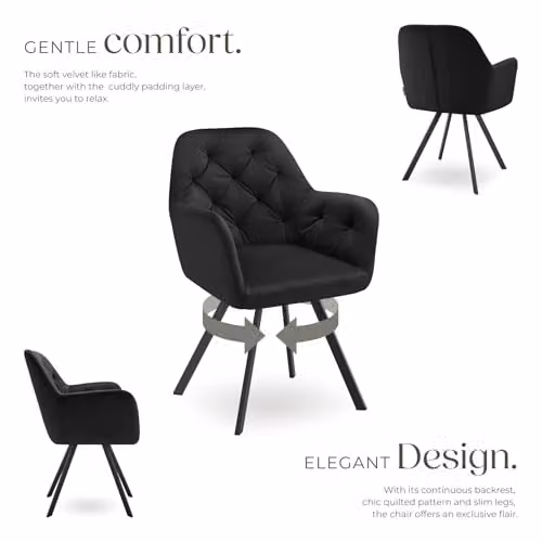 tectake Lucia Armchair in Black – 5