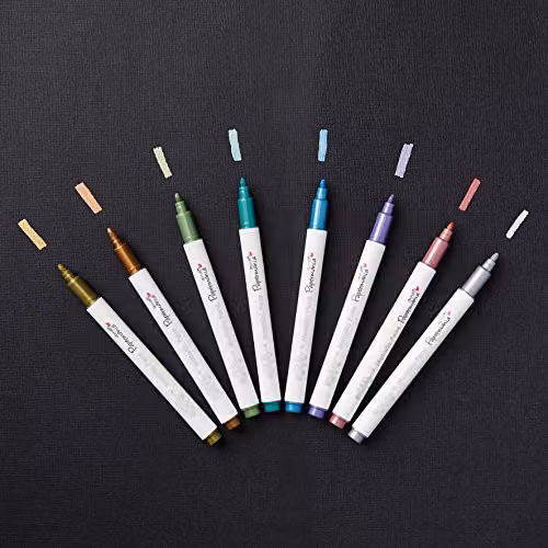 Papermania Metallic Bullet Tip Pens, Multicolour, Pack of 8 – 2