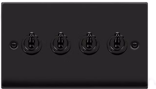 SE HOME Black Flush Plate Modern Plastic Switch
