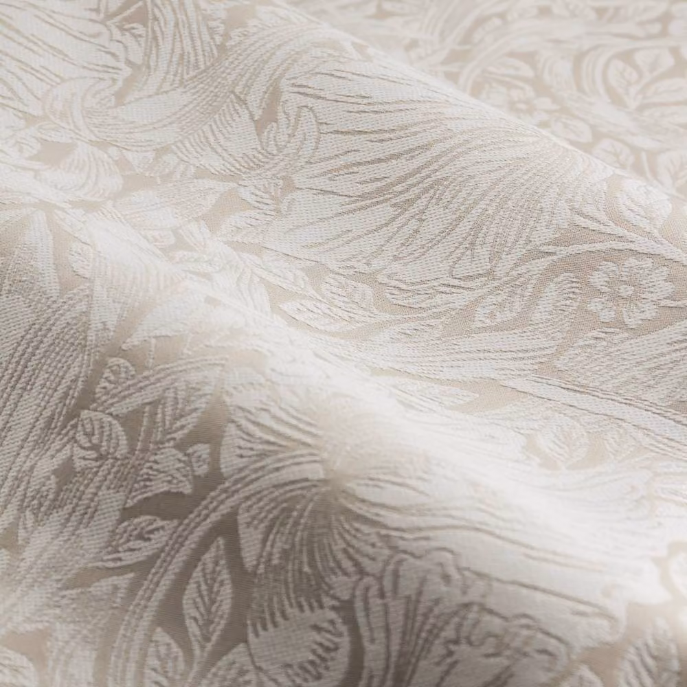 Morris & Co Pimpernel Jacquard Fully Lined Pencil Pleat Curtains in Beige, Width: 117 cm, Drop: 137 cm – 2