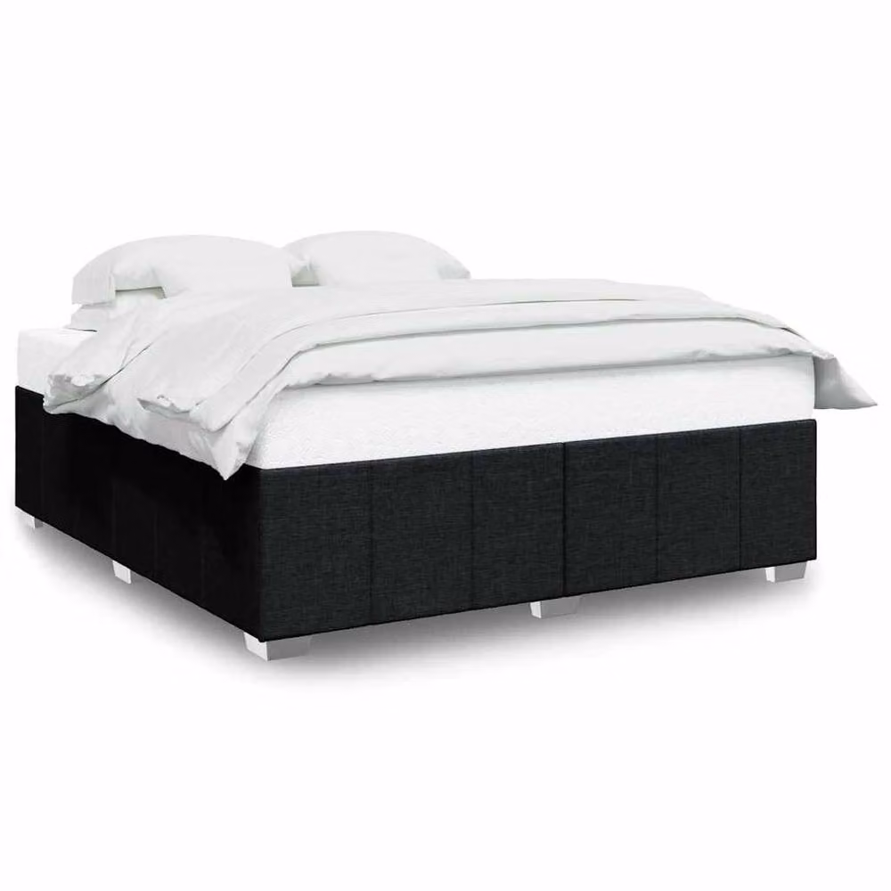 Berkfield Home Soft Fabric Bed Frame in Black, Super King Size, W/D/H: 180 x 200 cm – 3