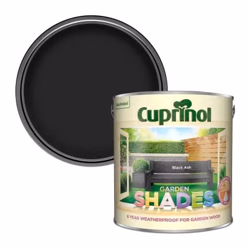 Cuprinol Garden Shades Black Ash Semi-Transparent Matt Exterior Woodcare, 2.5 l – 1