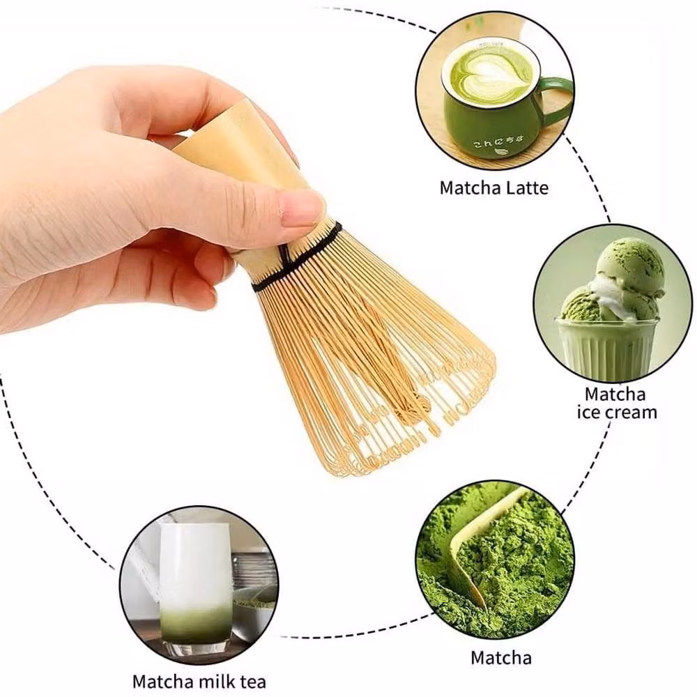 EONLION 4-Piece Bamboo Matcha Whisk Set in Brown – 3