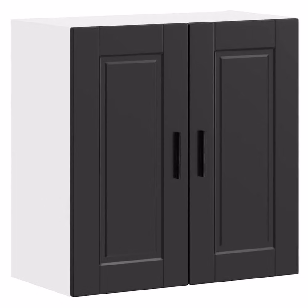 Berkfield Home Porto Black Wall Mounted Kitchen Cabinet with Hinged Doors and Internal Shelves – 1