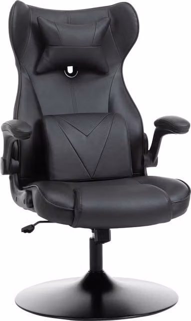 Vinsetto Black Synthetic Leather Video Game Chair with Headrest and Armrests – 5