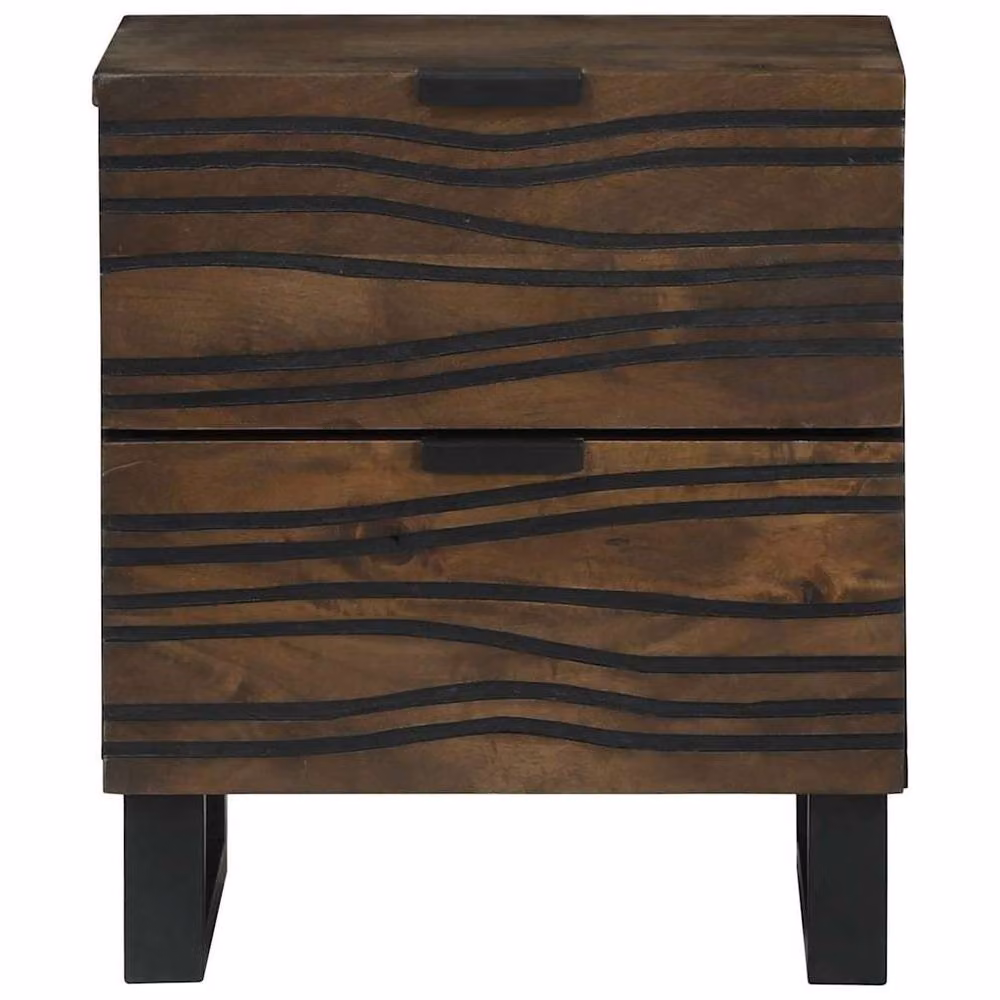 Berkfield Home Bedside Table with Drawer in Brown Walnut, W: 40 cm, D: 33.5 cm, H: 46 cm – 2
