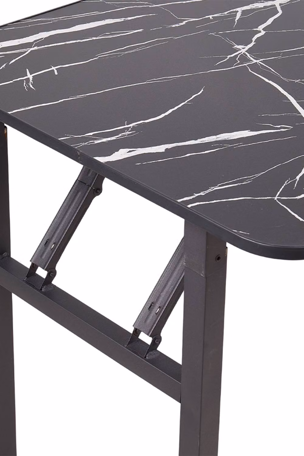 Garden Sanctuary Black Rectangular Folding Table with Double Spring Mechanism – 3