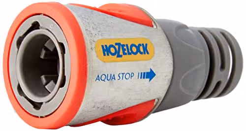 Hozelock Aquastop Hose Connector Pro for 12.5mm to 15mm Hoses with Robust Metal Housing and Soft Touch Grip in Silver and Multicolour – 3