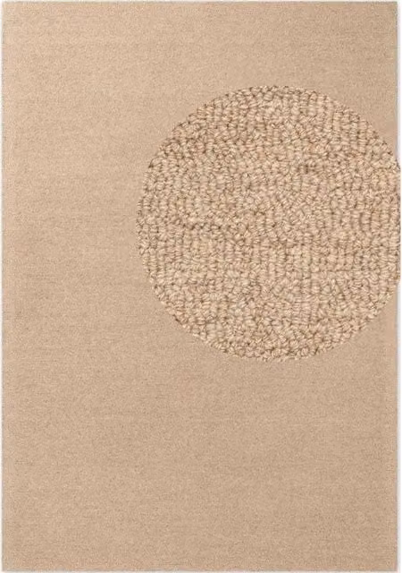 Hanse Home Hand-Tufted Round Wool Rug in Beige