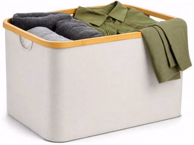 Kelvenix Collapsible Laundry Basket in Grey, 60L – 1