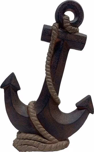 Ornate Collection Abstract Maritime Anchor Tabletop Decoration in Brown