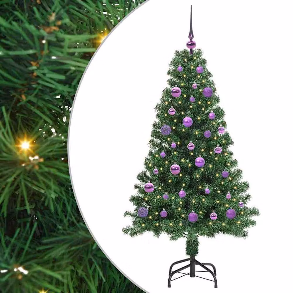 Berkfield Home Green Artificial Christmas Tree with 150 LEDs and Stand, Height: 150 cm – 3