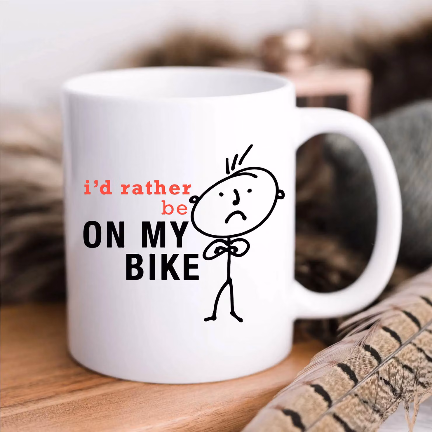 60 Second Makeover Limited I'd Rather Be On My Bike Ceramic Mug, White – 2