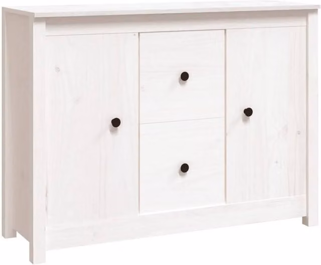 Berkfield Home White Solid Wood Pine Sideboard W/D/H: 100 x 35 x 74 cm – 1
