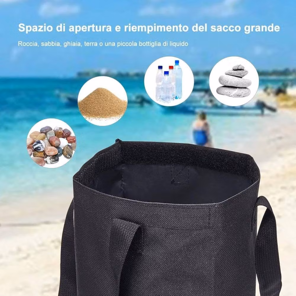 Kelvenix 4-Piece Black PVC Gazebo and Parasol Sandbag Weights – 5