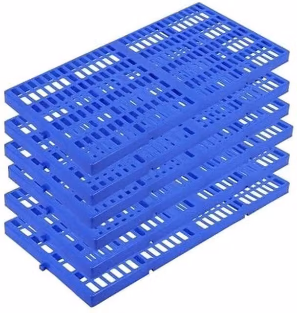 VOGREX Heavy Duty Blue Plastic Floor Pallets, 6 Pack – 1