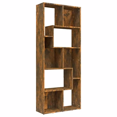 vidaXL Modern Book Cabinet in Brown MDF, W/D/H: 67 x 24 x 161 cm – 1