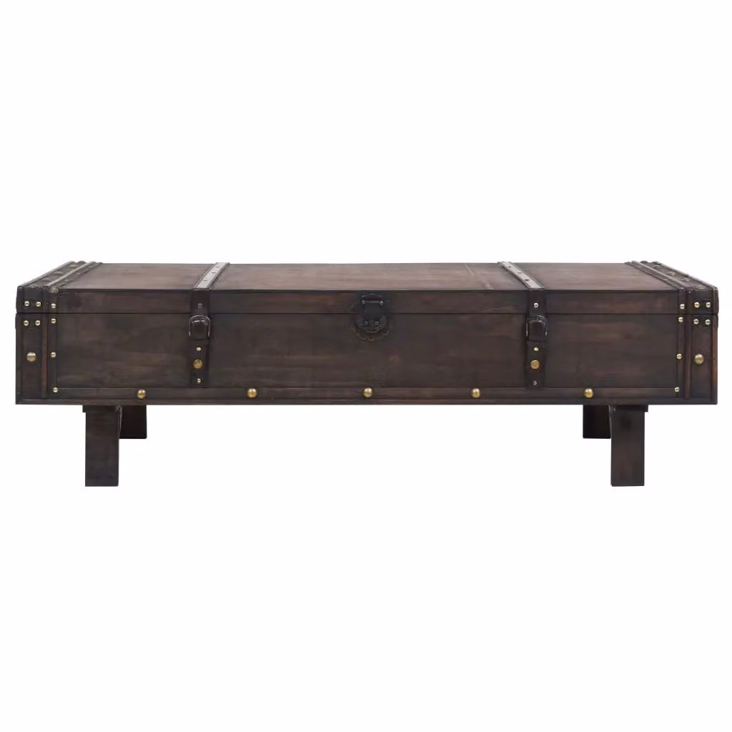 Berkfield Home Vintage Style Solid Wood Coffee Table in Brown, W: 120 cm, D: 55 cm, H: 35 cm – 2