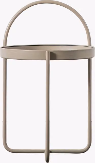Perch & Parrow Callie Round Side Table in Beige Metal