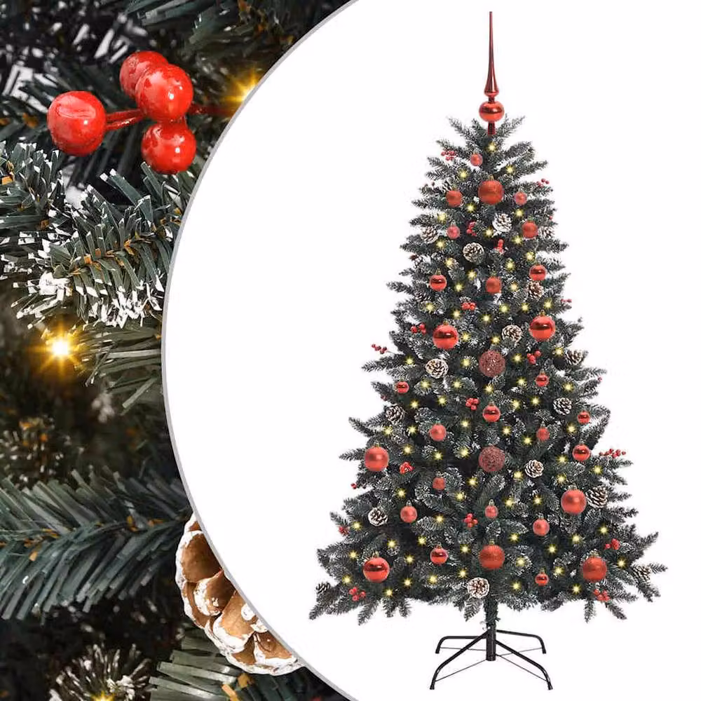 Berkfield Home Green Artificial Christmas Tree with 150 LEDs, W/D/H: 68 x 68 x 120 cm – 2