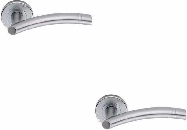 Loops 2x Pair Arched Round Bar Handles with Ring Detailing and Concealed Fixings in Satin Chrome