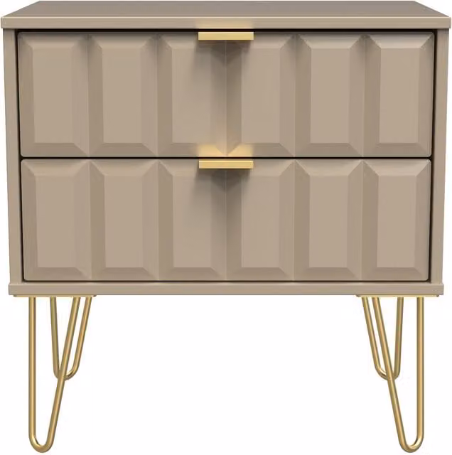 2 U Metro Ready Assembled 2 Drawer Side Table in Light Brown – 1