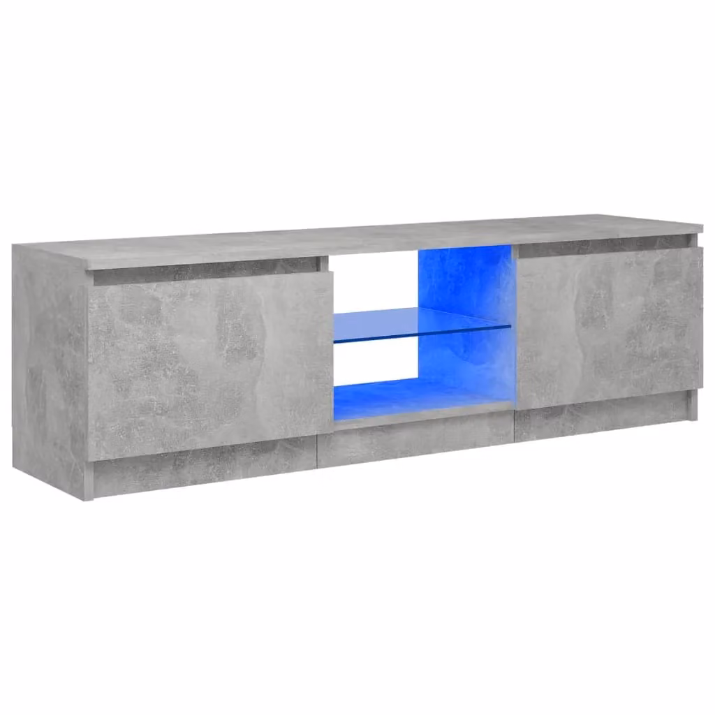 Berkfield Home Modern TV Cabinet with LED Lights in Concrete Grey, W/D/H: 120 x 30 x 35.5 cm – 2