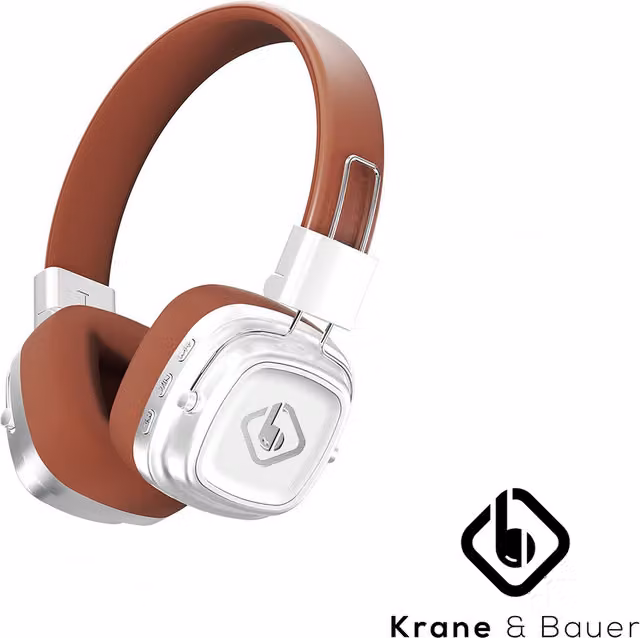 Krane & Bauer Storm II Noise Reduction On-Ear Wireless Bluetooth Headphones - Brown