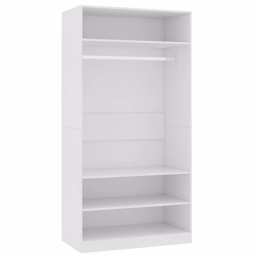 Berkfield Home White Minimalist Wardrobe with Hinged Doors, W/D/H: 100 x 50 x 200 cm – 2