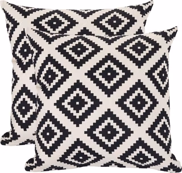 Gardenista Jungle Aztec Printed Outdoor Scatter Cushion, Black, W/D/H: 45 x 45 x 45 cm