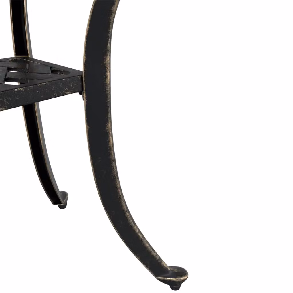 Berkfield Home Garden Table in Bronze Brown Cast Aluminium W/D/H: 53 x 53 x 53 cm – 6